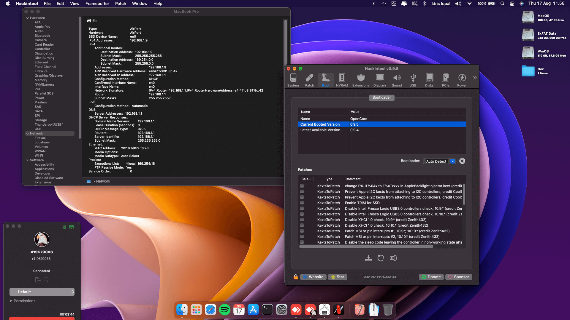 Asus ZenBook UX430UA 3rd [KabyLake R   Intel UHD 620 + I2C]   OpenCore 1